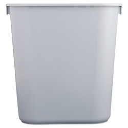 Deskside Wastebaskets, 41 1/4 qt, Plastic, Gray