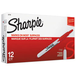 Sharpie® Retractable Permanent Marker, Fine Bullet Tip, Red 32702