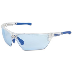 Dominator DM3 Safety Glasses, Polycarbonate Light Blue Lens, MAX6, Clear Polycarbonate/Blue TPR