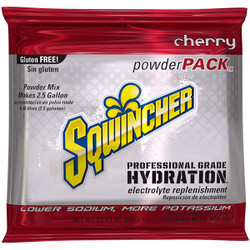 Sqwincher® Regular Powder Packs, 23.83 oz Packs, 2.5 gal Yield, Cherry, 32/Case