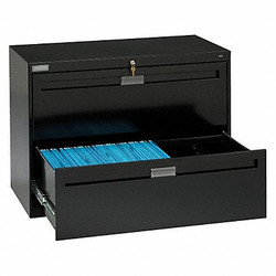 Tennsco File Cabinet,42 in,2 Drawer,Black LPL4224L20 BLACK