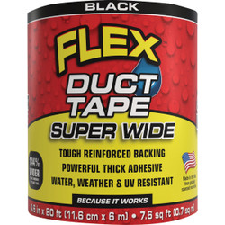 Flex 4.5 In. x 20 Ft. Black Duct Tape DTBLKR4620