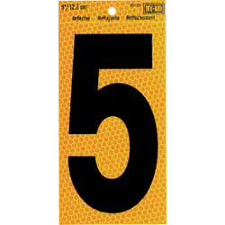 Hy-Ko 5 In. Yellow Reflective Number 5 RV-75/5