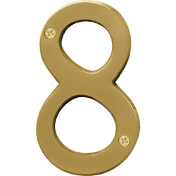 Hy-Ko 4 In. Brushed Brass Number 8 BR-43BB/8