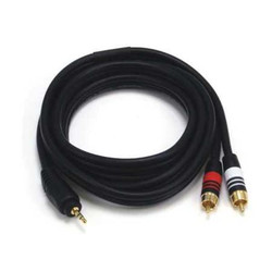 Monoprice A/V Cable, 3.5mm(M)/2 RCA(M),6ft 5598