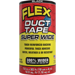 Flex 7.5 In. x 20 Ft. Black Duct Tape DTBLKR7520