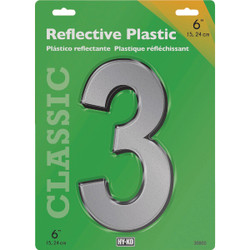 Hy-Ko 6 In. Reflective Plastic Number 3 30803