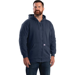 Berne Heritage Medium Navy Thermal-Lined Full-Zip Hooded Sweatshirt SZ101NVR400