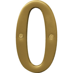 Hy-Ko 4 In. Brushed Brass Number 0 BR-43BB/0