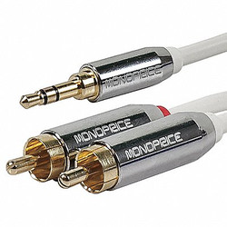Monoprice Audio Cable,3.5mm,RCA,M/M,10 Ft 9301