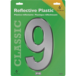 Hy-Ko 6 In. Reflective Plastic Number 9 30809