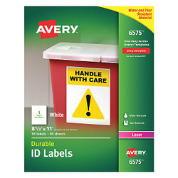 Avery Label,8-1/2"Wx11"H,50 No.of Labels,PK50 7278206575