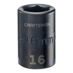 Craftsman Sockets, 1/2" Drive 16mm Metric Impact S CMMT15864