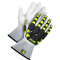 Bdg Leather Gloves,Black/White/Yellow,3XL 20-1-1873-X3L