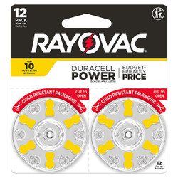 Rayovac Hearing Aid BATT,1.4V DC,100 mAh CA,PK12 10CR-12ROVUS