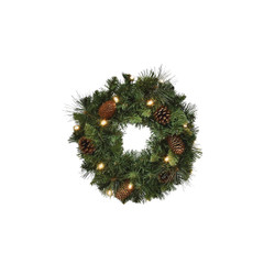 Clayton 14 In. 15-Bulb Warm White LED Prelit Wreath XVW143235