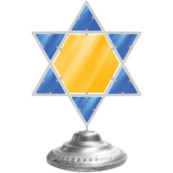 Alpine 14 In. Yellow & Blue LED Star of David Tabletop Holiday Decoration
