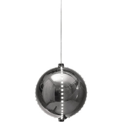 Alpine 7 In. Silver Chasing LED Ball Christmas Ornament LPA108M-SL