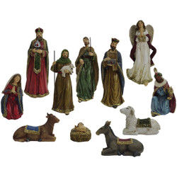 Alpine Polystone Nativity Scene Set (11-Piece) DUZ134A