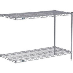 Nexel 2 Shelf Nexelate Silver Epoxy Wire Shelving Unit Add On 48""W x 21""D x 34