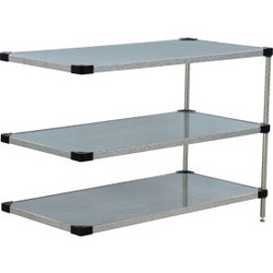 Nexel 3 Shelf Galvanized Steel Solid Shelving Unit Add On 48""W x 24""D x 34""H