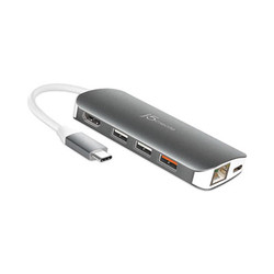 j5create® USB-C Multiport Adapter, Gray/White JCD383