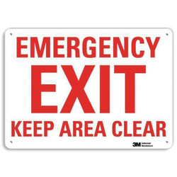 Lyle Emergency Sign,10 in x 14 in,Aluminum U7-1080-RA_14X10