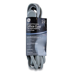 GE Power Strip, 3 Outlets, 15 ft Cord, Gray 43026