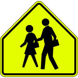 Lyle School Crossing Traffic Sign,30" x 30" S1-1-30SYGA