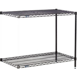Nexel 2 Shelf Black Epoxy Wire Shelving Unit Add On 42""W x 21""D x 34""H
