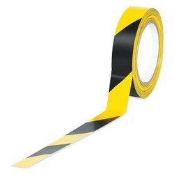 Partners Brand Striped Vinyl Tape,1"x36yd,Blk/Yllw,PK3 T91363PKBY