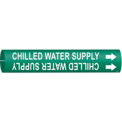 Brady Pipe Marker,Chilled Water Supply,7/8in H 4024-B