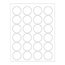 Tape Logic Circle Laser Label,1-5/8",White,PK2400 LL207