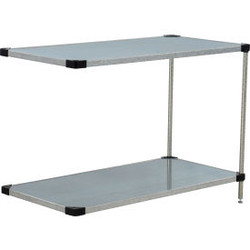 Nexel 2 Shelf Galvanized Steel Solid Shelving Unit Add On 24""W x 18""D x 34""H