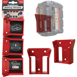 StealthMounts Battery Mounts for Milwaukee M18 (6-Pack) BM-MW18-RED-6