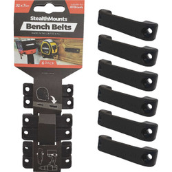 StealthMounts Bench Belts Universal Tool Hangers (6-Pack) BB-BLK-6