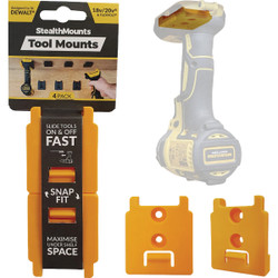 StealthMounts Tool Mounts for DEWALT 20V/60V (4-Pack) TM-DW18-YLW-4