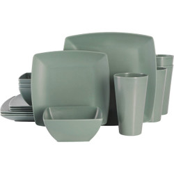 Gibson Home Grayson Gray Square Dinnerware Set (12-Piece) 97563.12