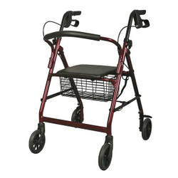 First Voice Rollator,250 lb,Black/Red,35" H MDS86850E