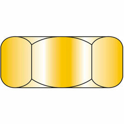 Finished Hex Nut - 1/4-20 - Low Carbon Steel - Zinc CR+3 - UNC - Pkg of 100 - Br