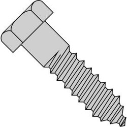 Hex Lag Screw - 1/4-10 x 2"" - Low Carbon Steel - Zinc CR+3 - Pkg of 100 - Brigh