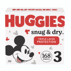 Huggies® Snug and Dry Diapers, Size 3, 16 lbs to 28 lbs, 168/Carton 51520