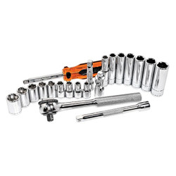 K-Tool International SAE Socket Set,1/4"Dr,6Pt,21 pcs. KTI-21000
