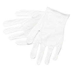 Lisle Cotton Inspector Gloves, 100% Cotton,  Large Pack of 12