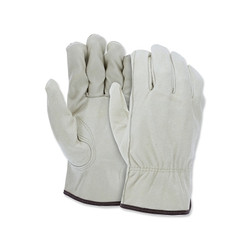 Unlined Drivers Gloves, Select Grain Pigskin, Large, Keystone Thumb, Beige Pack of 12