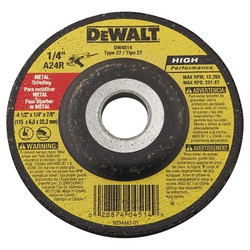 Type 27 Grinding Wheel, 4-1/2 in dia, 7/8 in Arbor, 13300 RPM, 24 Grit Pack of 25