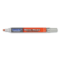 BRITE-MARK® Medium Permanent Paint Marker, Valve Action, Orange Pack of 12