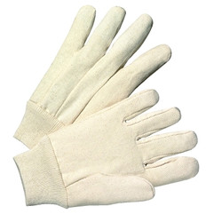 Premium Grade Cotton Canvas Single-Palm Gloves, Knit Wrist, Natural, Large Pack of 12