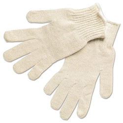 Knit Gloves, Small, Knit-Wrist, Natural Pack of 12