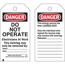 Brady Danger Tag,5-3/4 x 3 In,OSHA,3/8 In,PK25 66056